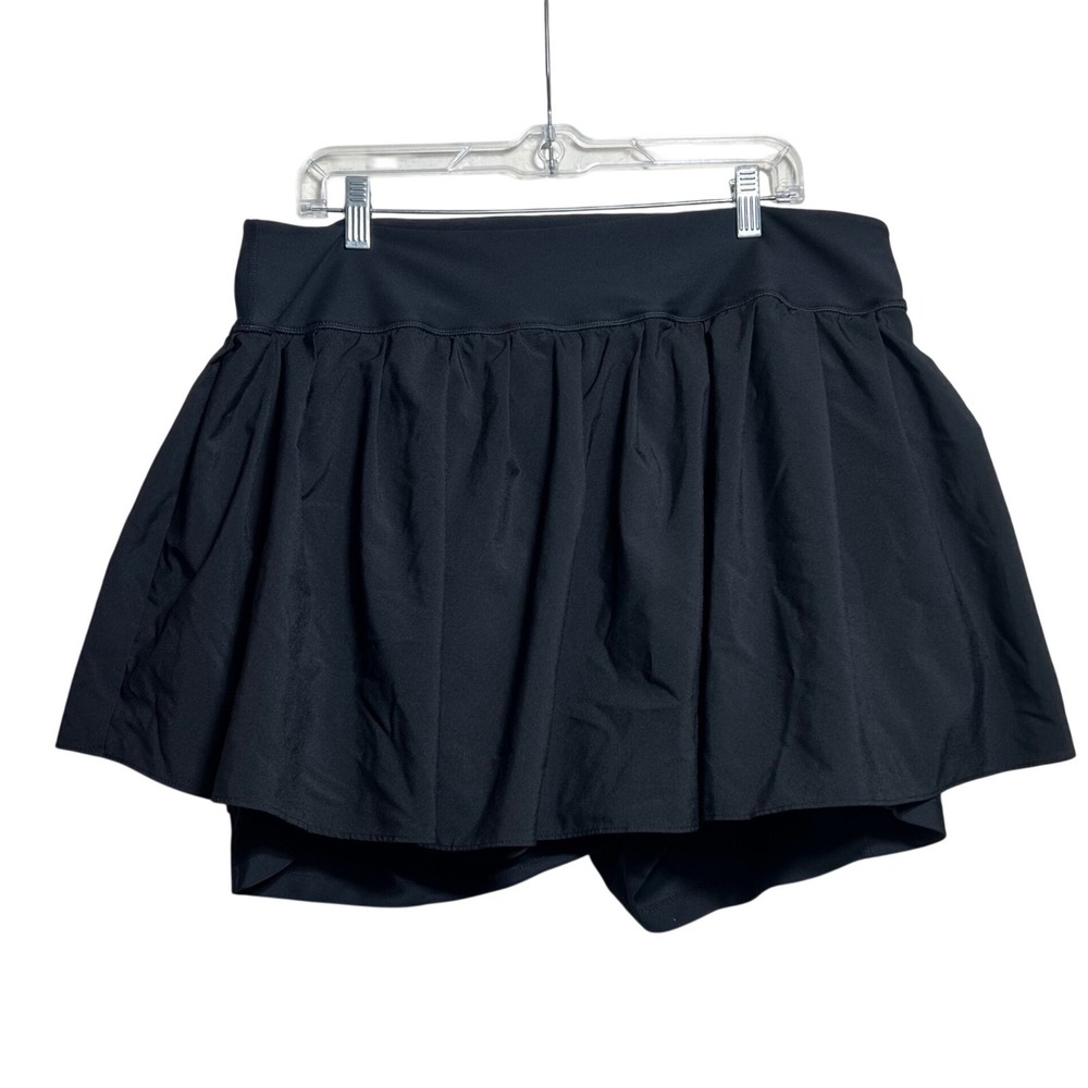 Old Navy StretchTech Skort Black Plus Size 2X Pleated Tennis Skirt Quick Dry